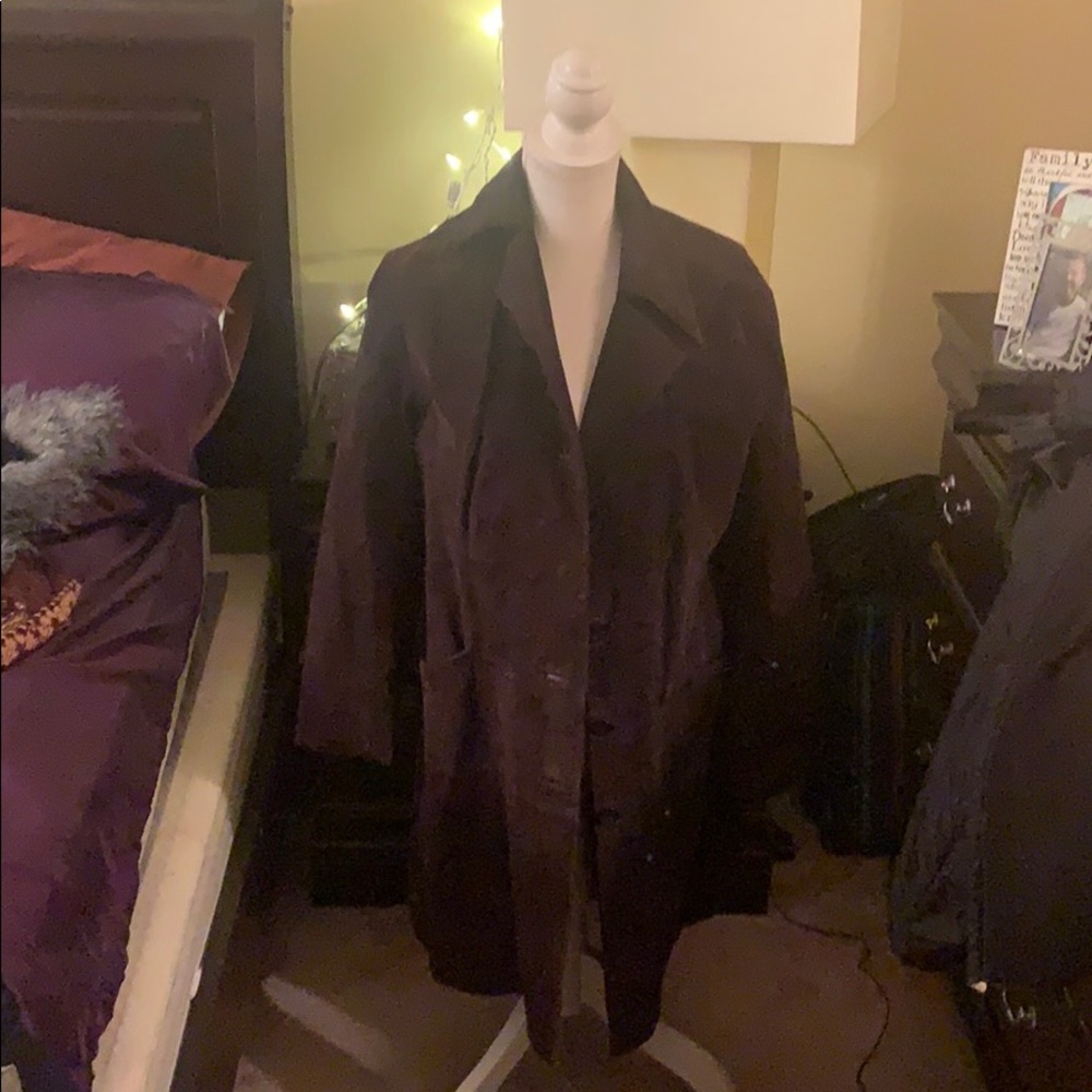 Woman’s Brown Suede Jacket Peacoat Large